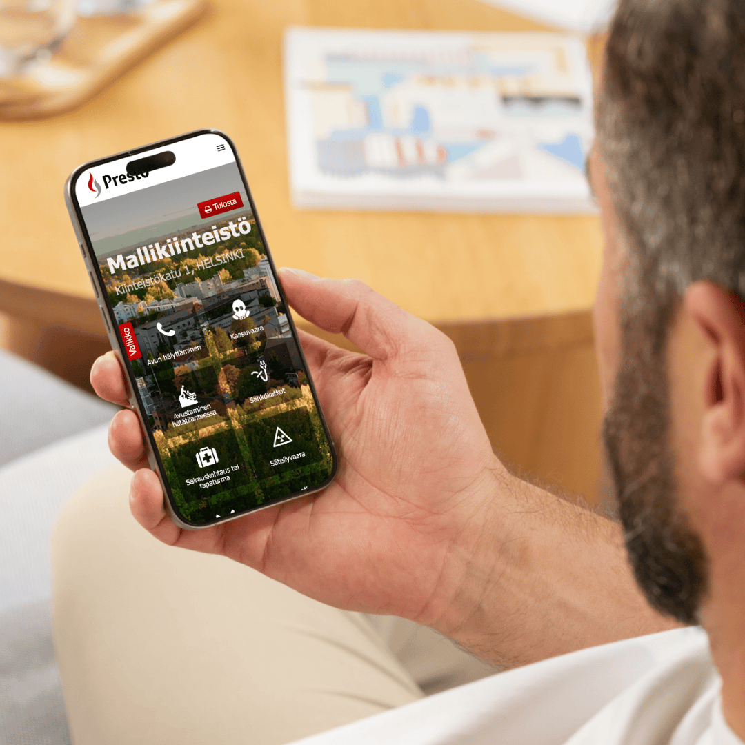 Pelastussuunnitelman saat helposti auki myös mobiilissa